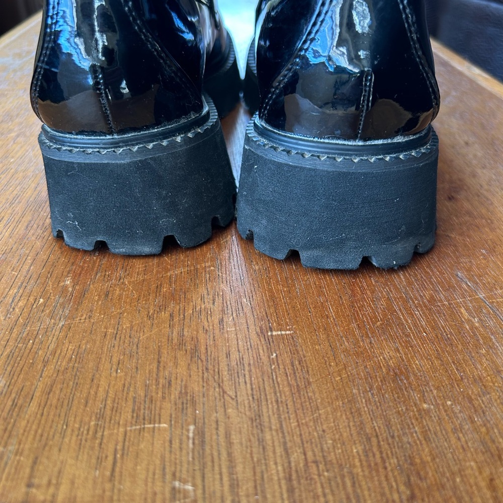 Astra Glossy Black Platform Penny  Loafers - Picture 8 of 9